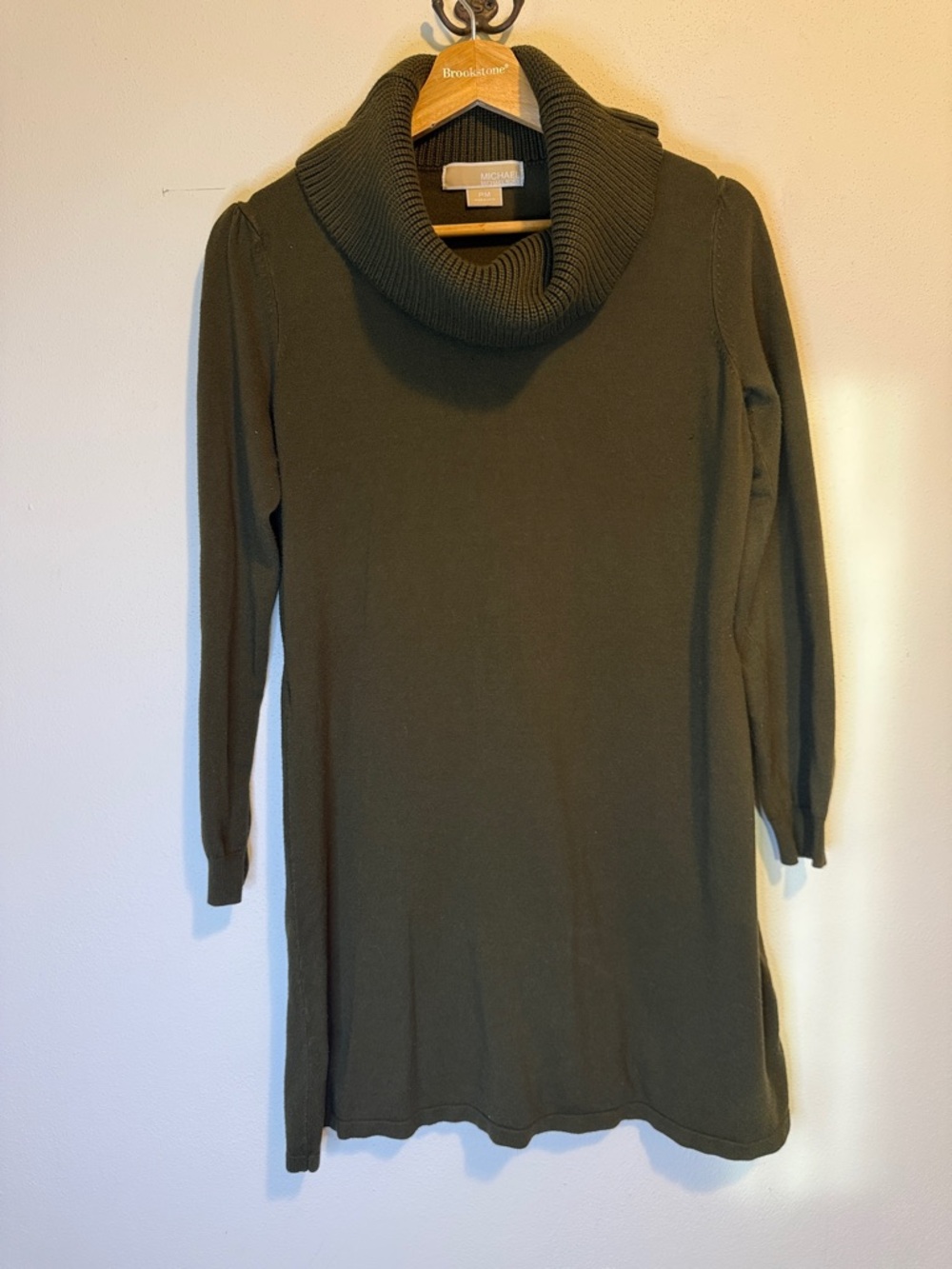 Michael Kors Olive Cowl Neck Sweater Tunic dress